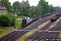 leerer Containerzug wartet auf Fahrplan